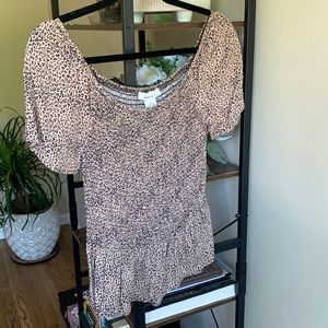 Cheetah peplum top